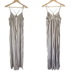 BCBGeneration Sleeveless Pinstripe Jumpsuit Black Cashmere XXS NWT